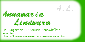 annamaria lindwurm business card